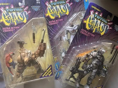 ¡JUEGO DE 3! Mcfarlane Toys Total Chaos Serie 1 Gore AL Simmons Dragon Blade Figs Foto 1 de 4