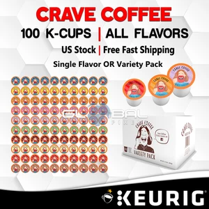 CRAVE Coffee K-Cups 100 Capsules Hot Drink Single Flavors or Variety Pack KEURIG - Picture 1 of 18