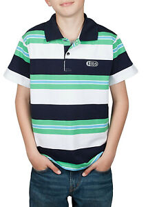 Jungen Poloshirt gestreift Blockstreifen Polo-Shirt T-Shirt 100% Knopf Baumwolle