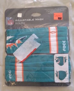 NFL Miami Dolphins YOUTH SIZE Gameday Adjustable Face Mask One 2pk NIP - Picture 1 of 1