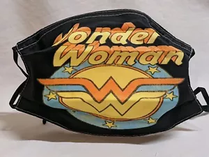 Wonder Woman Logo Comic Superhero Vintage Look Adult Facemask With Filter Pocket - Picture 1 of 1