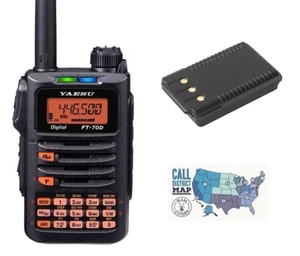 Yaesu FT-70DR C4FM/FM Dual Band 5W HT Radio z akumulatorem litowo-jonowym SBR-24LI 1 800 mAh - Zdjęcie 1 z 3