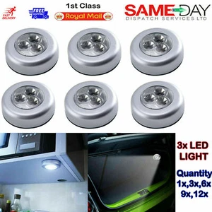 Self Stick n Click 3 LED Light Battery Operated Push On/Off Touch Safety Lights - Picture 1 of 13