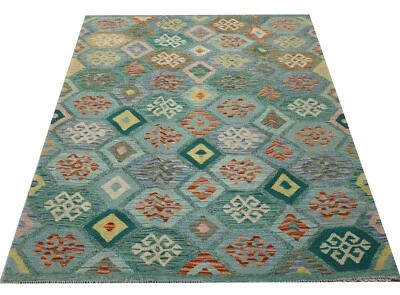 Genuine Afghan Handmade Tribal Multi Colour Wool Kilim  Area Rug 153x200 cm - Image 1 of 3