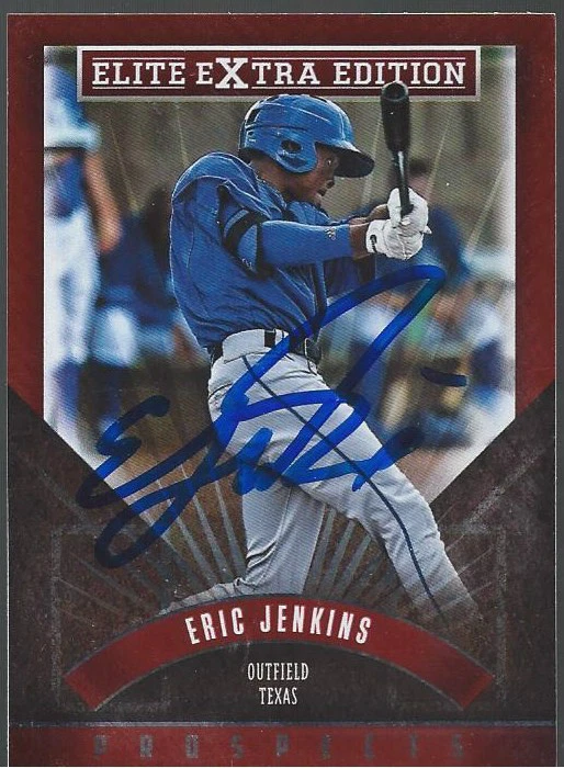 Texas Rangers ERIC JENKINS Signed Elite Card - Image 1 of 1