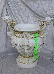 Vase Engel Blumen Garten Übertopf Säule Schale Figur Deko Blumentopf NEU 64 F108 - Picture 1 of 3