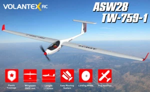Volantexrc RC Plane Glider ASW28 V2 2.6m 759-1 PNP Airplane - Picture 1 of 7