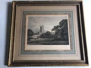 WILLIAM BYRNE Incisione/Disegno T.HEARNE - Cattedrale di Gloucester - Colorato a mano - Foto 1 di 5
