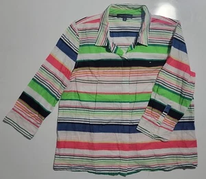 Tommy Hilfiger Hemd Damen X-Large gestreift Bluse Rollriegel Manschette Knopfleiste Oberteil - Bild 1 von 7