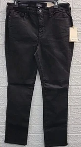 New NYDJ Sheri Slim Stretch Waist 5 Pocket Jean Black Size 14 - Picture 1 of 6