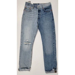 Levi's 501 Jeans Womens 27x30 Blue Straight Regular JJJ793 Mismatched Denim - Picture 1 of 16