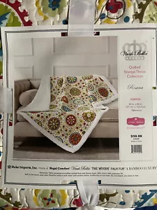 Virah Bella Quilted Sherpa Throw Blanket “Rosana ” 50”x60” - Picture 1 of 2