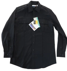 Men BLAUER Long Sleeve Streetgear Medium Epaulets Black Police Military Style - Picture 1 of 13