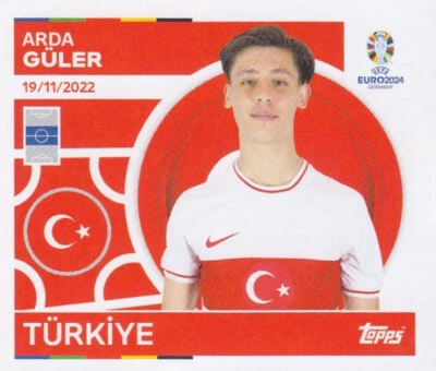 PANINI FUßBALL UEFA EM EURO 2024 DEUTSCHLAND Topps Sticker European Football Championship Euro 2024 No. TUR 16: Arda Güler Türkiye Image NEW PRODUCT