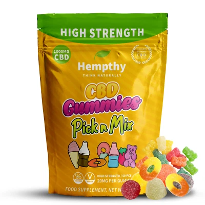 HEMPTHY CBD Gummies Edibles - Pick & Mix - 1000mg - 50 Pack