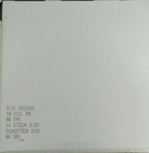 10 x Disquetes Vacíos 5,25 pulgadas MD 2HD 96 Tpi en Caja (IBM PC) Nuevos y Soldados - Imagen 1 de 2