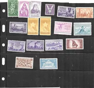 US Stamps 20th unused 3 cent stamps from 1942 thru 1958 - Picture 1 of 16