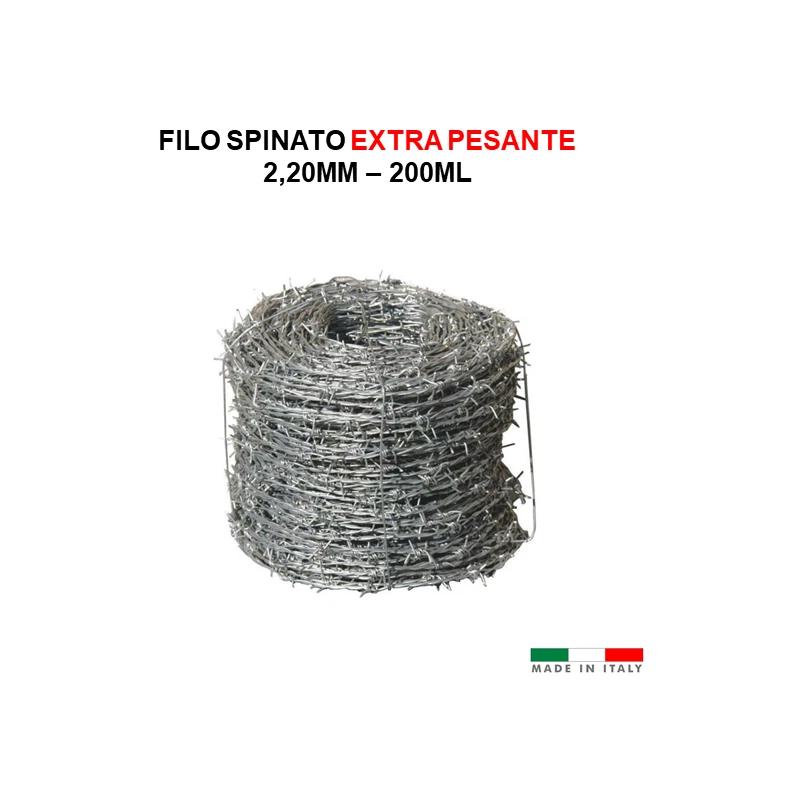 Filo Spinato Zincato Filo 2.20mm Per Recinzione Metallica 200 Metri Lineari  - Immagine 1 di 1
