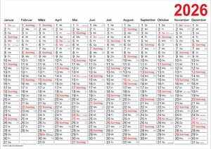 Wandkalender Wandplaner 2026 - alle Größen bis XXL mit oder ohne Laminierung! - Bild 1 von 1