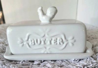 Bright Home Essentials блюдо с маслом, белое, ручка для курицы, крышка и поднос... - Изображение 1 из 4