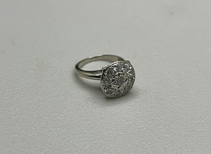 Precioso anillo fino de diamantes y oro blanco macizo de 0,585 de 14 quilates s3,75 4,8 g - Imagen 1 de 9