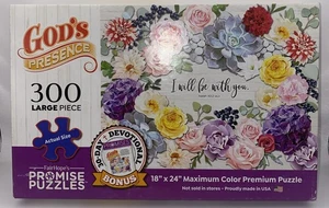 Fair Hope's Promise Puzzles 300 Large Piece GOD'S PRESENCE Isaiah43:2 EUC Floral - Picture 1 of 5
