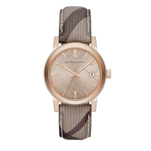 Burberry BU9040 The City Rose Gold Tone Leather Strap 38 mm Women's Watch - Picture 1 of 5