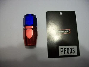PRO HEADER EXTREMOS DE MANGUERA GIRATORIOS REUTILIZABLES STR, AN-10 PULIDO, MONTAJE ROJO/AZUL PF003 - Imagen 1 de 2