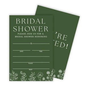 Bridal Shower Invitation Card 4"x6" - Set Of 25 Wedding Invitations With Enve... - Picture 1 of 4