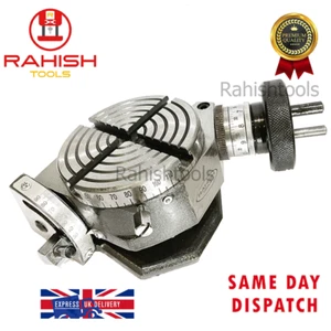 Rotary Table Tilting 100mm  4'' Inch 4 slot For Milling Machine UK RAHISHTOOLS - Picture 1 of 20