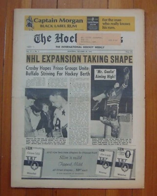 THE HOCKEY NEWS October 30, 1965 Vol 19 #3 NHL Expansion Take Shape Cover — 第 1/4 张图片