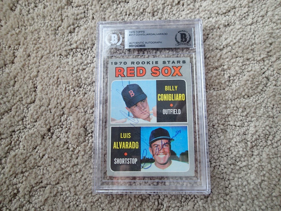 1970 Topps #317 Luis Alvarado Signed AUTO - BECKETT COA Boston Red SOX ROOKIES - Image 1 of 1