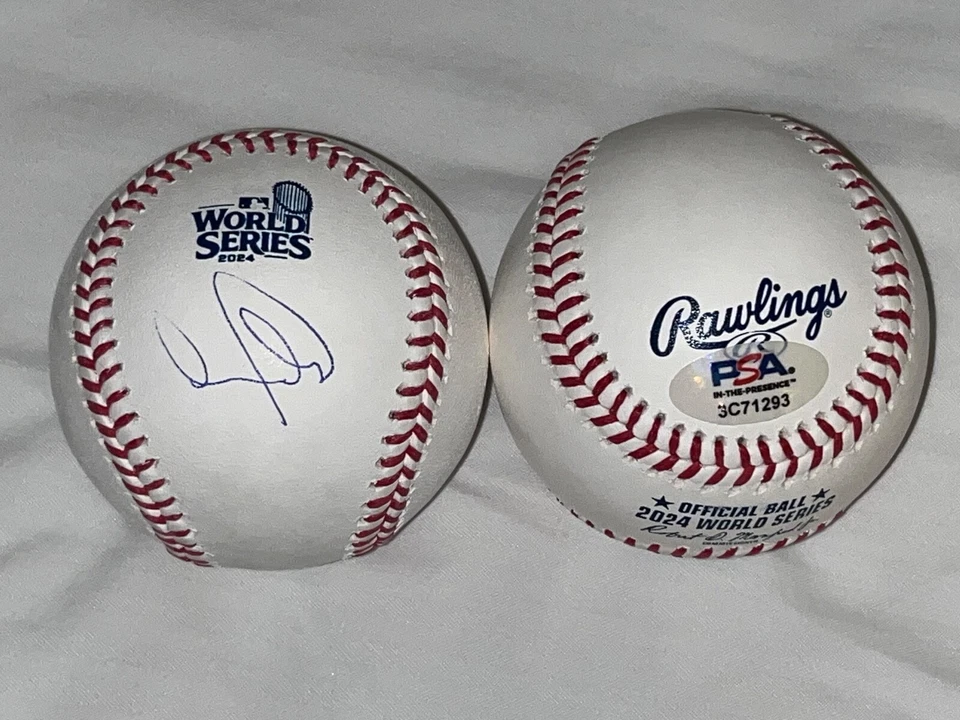 Andy Pages Dodgers Auto Signed 2024 World Series Baseball PSA Witness - Image 1 of 1