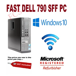 ULTRA FAST Quad Core Dell Optiplex PC Tower WIFI 8GB RAM 120GB SSD Windows 10 - Picture 1 of 12