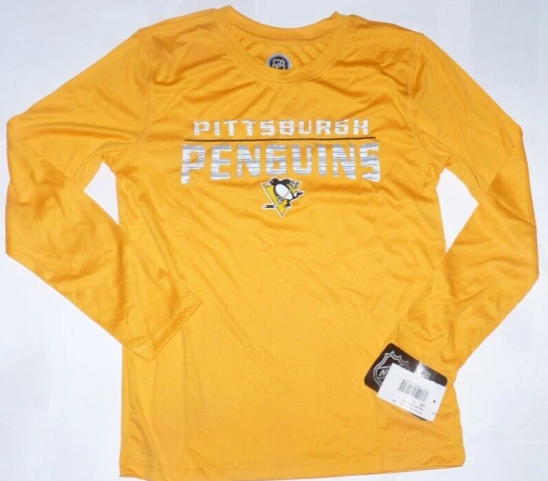 NUEVA NHL Pittsburgh Penguins Hockey sobre Hielo L/S Camiseta Jóvenes Niños M 10 12 Nueva con Etiquetas Foto 1 de 1