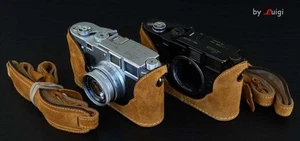 LUIGI TENDERLY CASE+STRAP FOR LEICA M3 OLD BUDDHA EARS LUG,classic RARE MP, MP3. - Picture 1 of 10