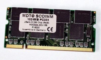 1 GB DDR-RAM 200-pin SO-DIMM PC-2700S   'MDT MSO924-333-16B' - Image 1 of 2