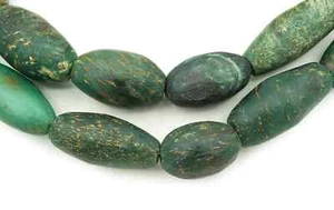 Large Ancient African Serpentine Beads from Mali Long 36" Strand (2324A003) Old - Picture 1 of 10