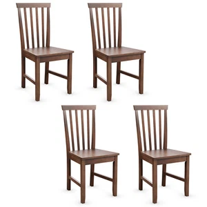 Set of 4 Dining Chair Kitchen Spindle Back Side Chair w/Solid Wooden Legs Walnut - Picture 1 of 6