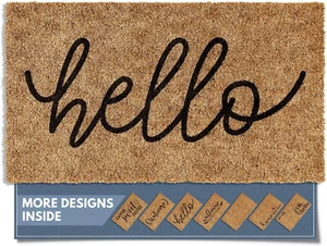 Welcome Doormat for Outdoors, Large Front Door Mat, 30X17, Brown - Picture 1 of 12