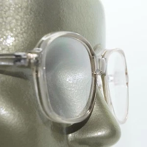 Large Lens Reading Glasses Acrylic Women's Classic Crystal Lt Gray Frame +1.00 - Picture 1 of 8