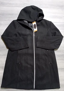 Vince Camuto Heavy Coat Adult Womens 2XL Black Faux Wool Hood Winter - Picture 1 of 7