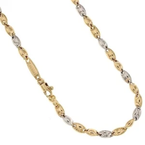 Kette aus 18 Kt 750/1000 Gelb- und Weißgold Marine Strick Herren - Bild 1 von 2