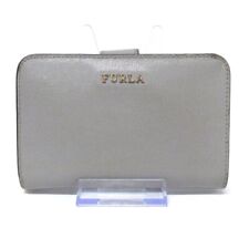 Auth FURLA - Gray Leather Bifold Wallet