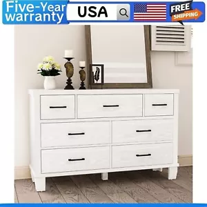7 Drawer Dresser for Bedroom Wood Dresser Chest of Drawer for Closet Organizer - Picture 1 of 10