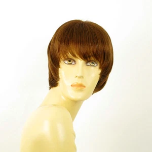 perruque femme 100% cheveux naturel châtain clair cuivré ref DOLLY 30 - Foto 1 di 7