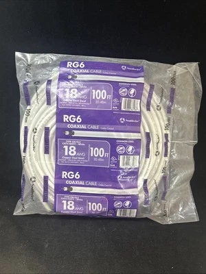 Bobina de cable coaxial Southwire RG6-Dual Shield 18 AWG blanco 100 pies Foto 1 de 4