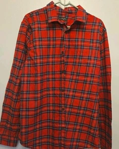 Mens Checked Red Long Sleeve Shirt Size Large (38 Inch Chest) - Picture 1 of 3