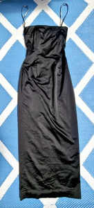 Coast 'Vestido Negro Satinado Sin Tirantes Movible' Cóctel Fiesta Lápiz Talla 8 *** - Imagen 1 de 8