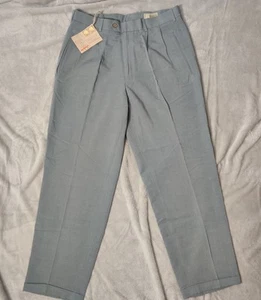 Vintage Cubavera Hose Herren 36x32 Viskose Leinen grau Anzughose entspannt Plissee - Bild 1 von 11